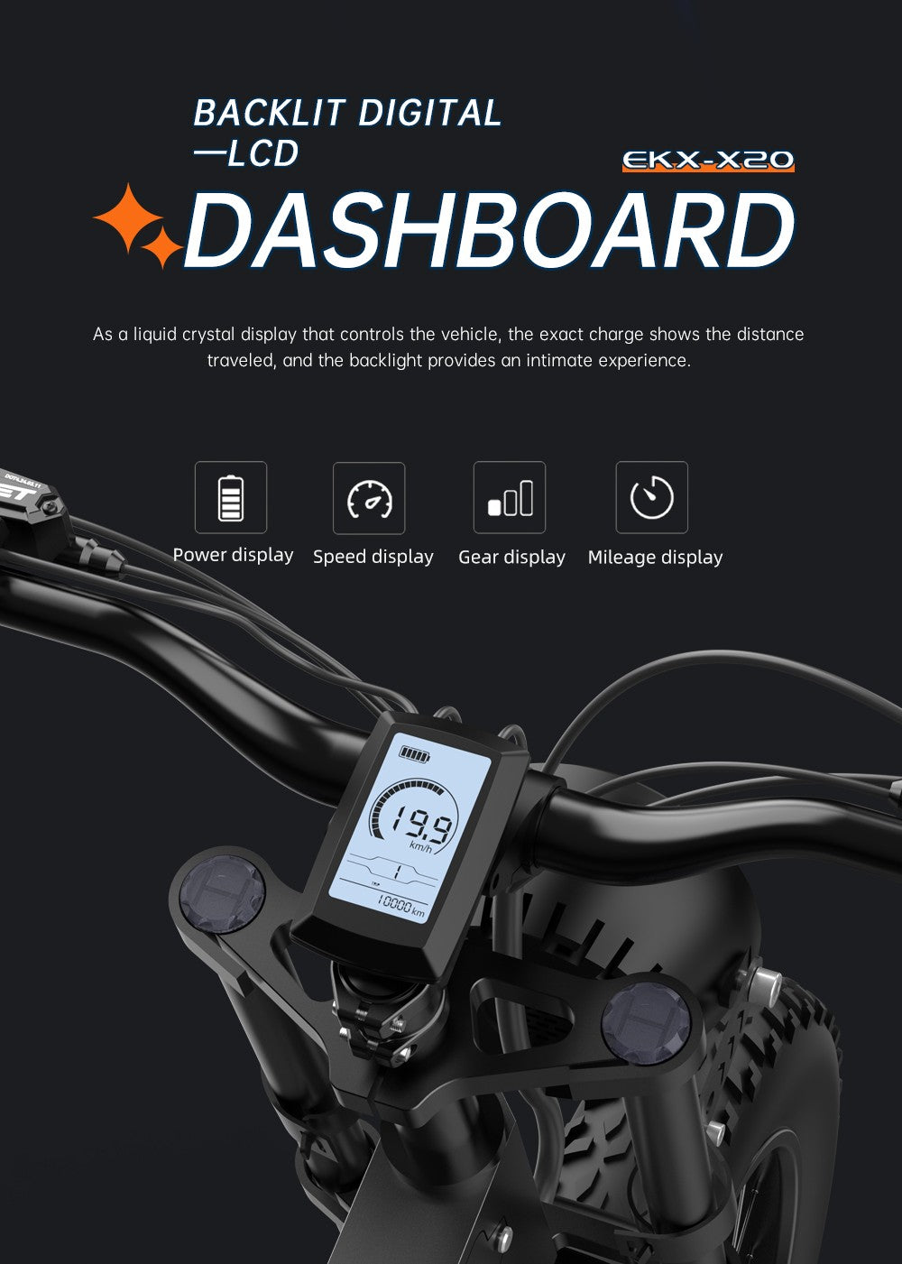 EKXBIKE X20 Electric Bike, 2000W Motor, 48V 35AH Battery, 20*4.0-inch Fat Tire, 55km/h Max Speed, 150km Range, Hydraulic Brake, Hydraulic Shock Absorber, Shimano 7-Speed