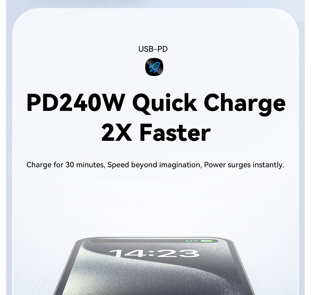 ESSAGER 100W 5A Type-C to Type-C Charging Cable, USB2.0 480Mbps, Magnetic Adsorption, Flexible Adjustment, E-Marker Chip, 1m