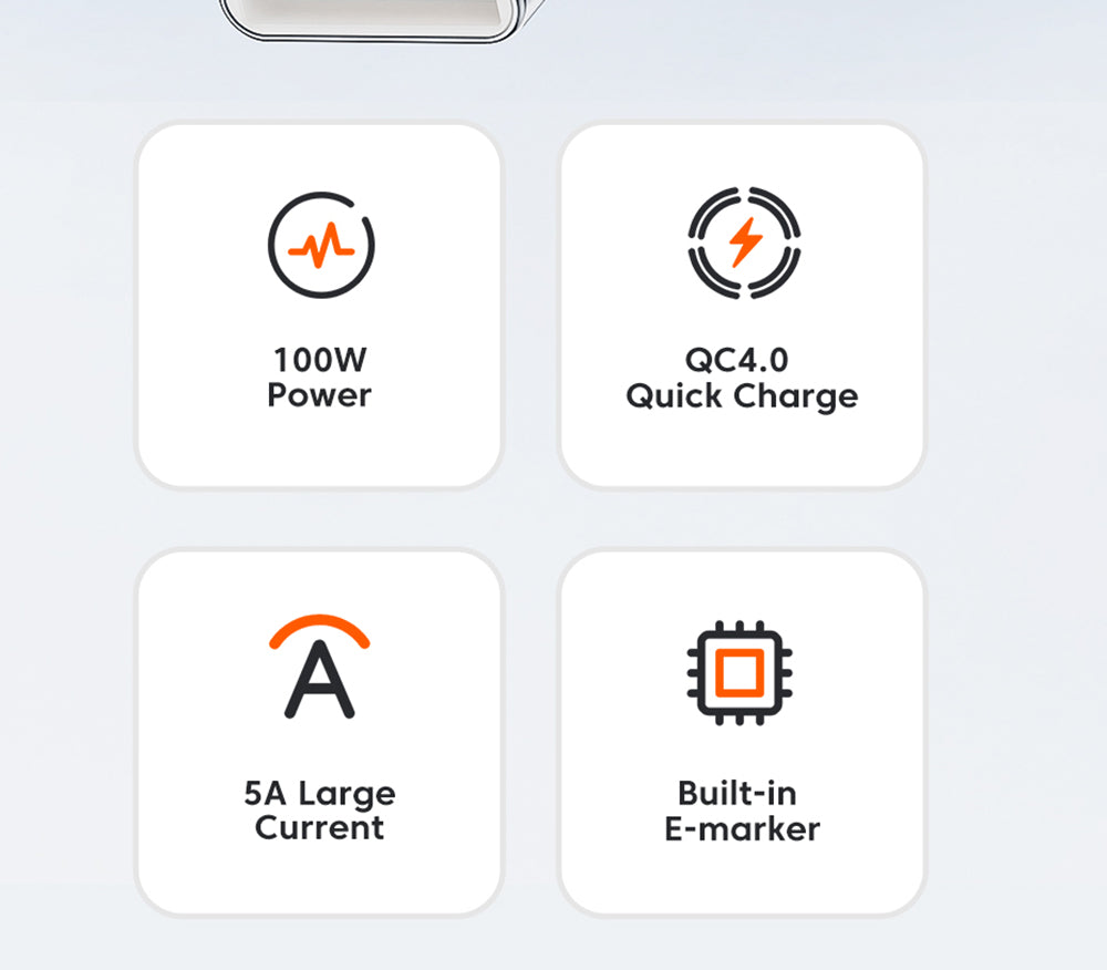 ESSAGER 100W Type-C to Type-C Data Cable, PD Fast Charging, 480Mbps Transmission Speed, for MacBook / Tablet / Huawei Samsung Mobile Phone - 1m Cable