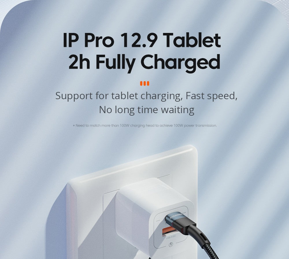 ESSAGER 100W Type-C to Type-C Data Cable, PD Fast Charging, 480Mbps Transmission Speed, for MacBook / Tablet / Huawei Samsung Mobile Phone - 1m Cable