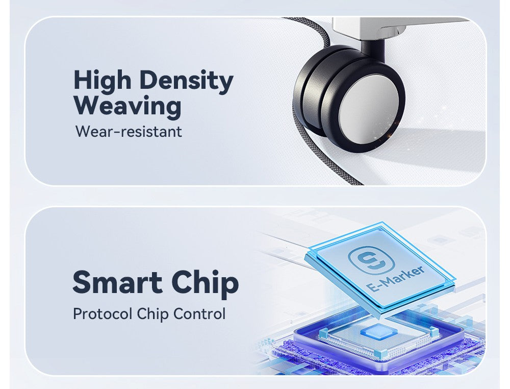 ESSAGER 240W 5A Type-C to Type-C Charging Cable, USB2.0 480Mbps, Magnetic Adsorption, Flexible Adjustment, E-Marker Chip, 1m