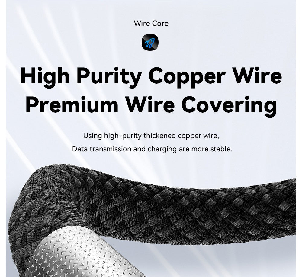 ESSAGER 29W 3A Type-C to Lightning Charging Cable, USB2.0 480Mbps, Magnetic Adsorption, Flexible Adjustable, Smart Chip, 1m