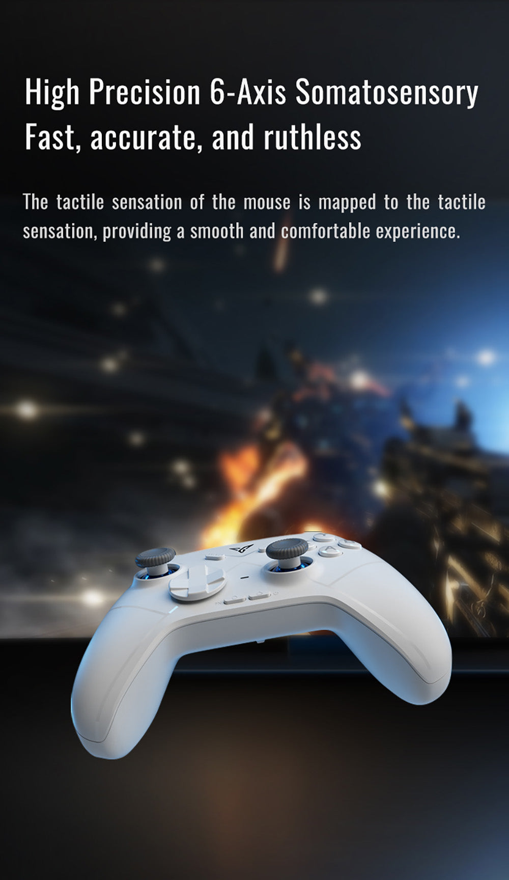 Flydigi Direwolf 3 Gaming Controller, Hall Effect Trigger, 1000Hz Polling Rate, Compatible with PC / Switch / Apple / Android