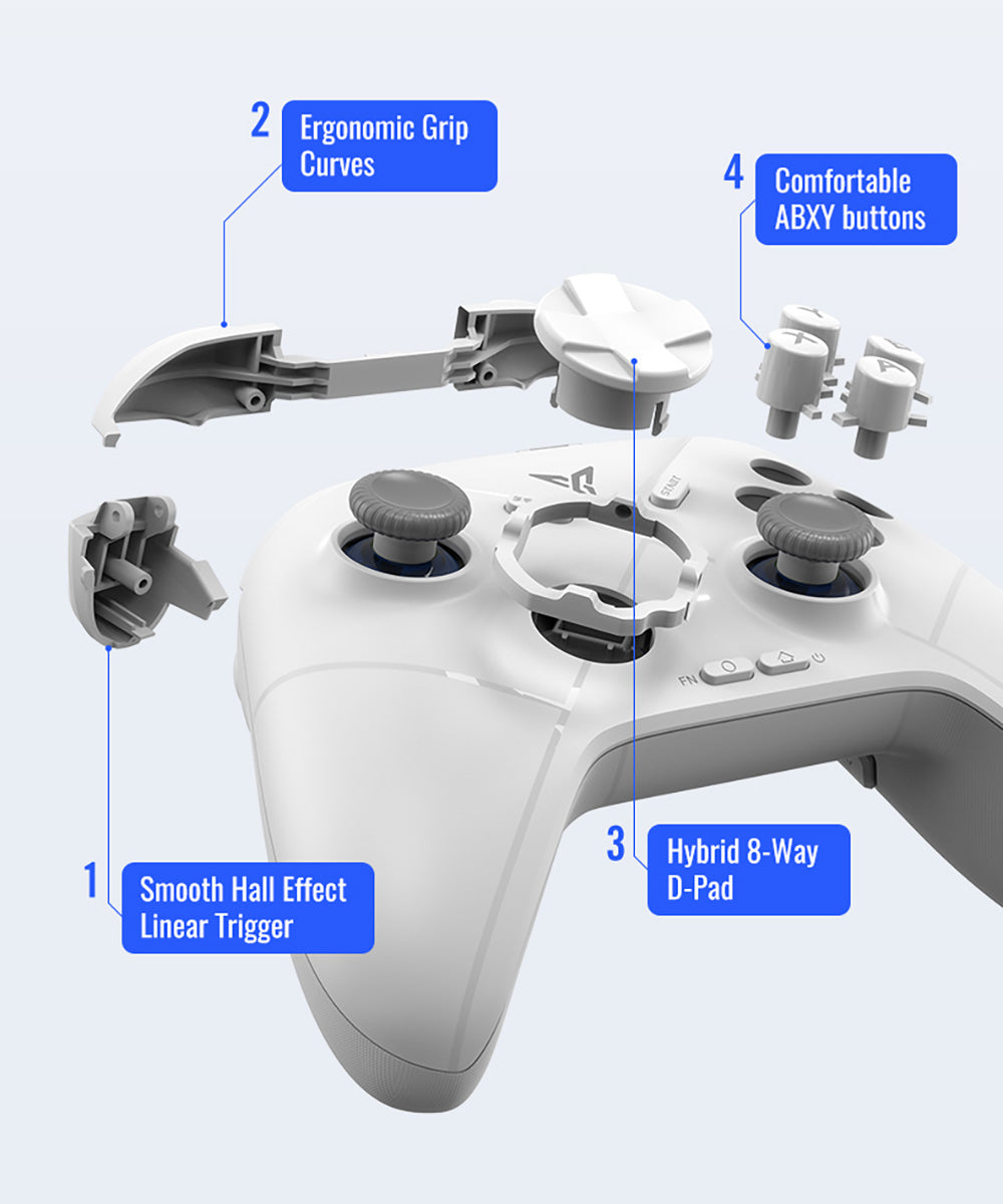 Flydigi Direwolf 3 Gaming Controller, Hall Effect Trigger, 1000Hz Polling Rate, Compatible with PC / Switch / Apple / Android