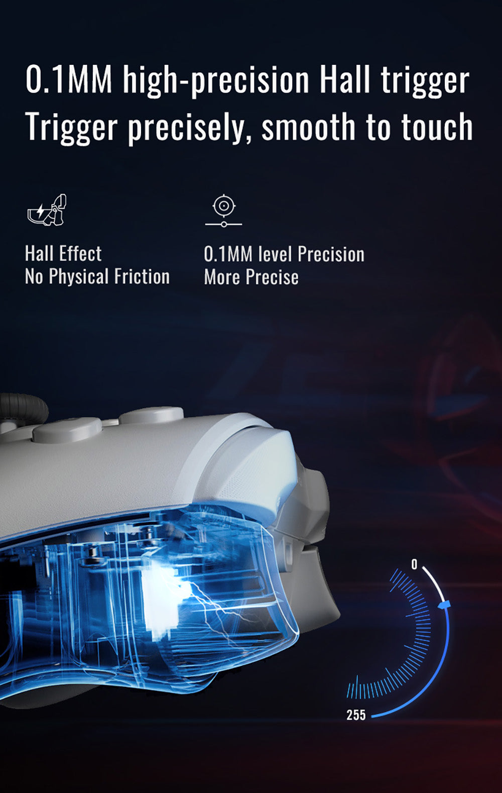 Flydigi Direwolf 3 Gaming Controller, Hall Effect Trigger, 1000Hz Polling Rate, Compatible with PC / Switch / Apple / Android