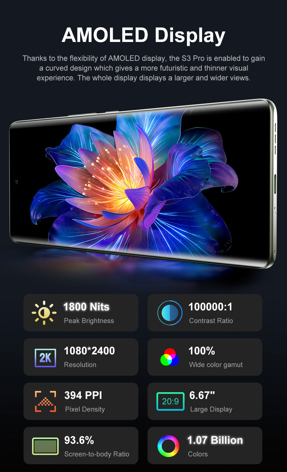 FOSSiBOT S3 Pro 4G Smartphone, 6.67