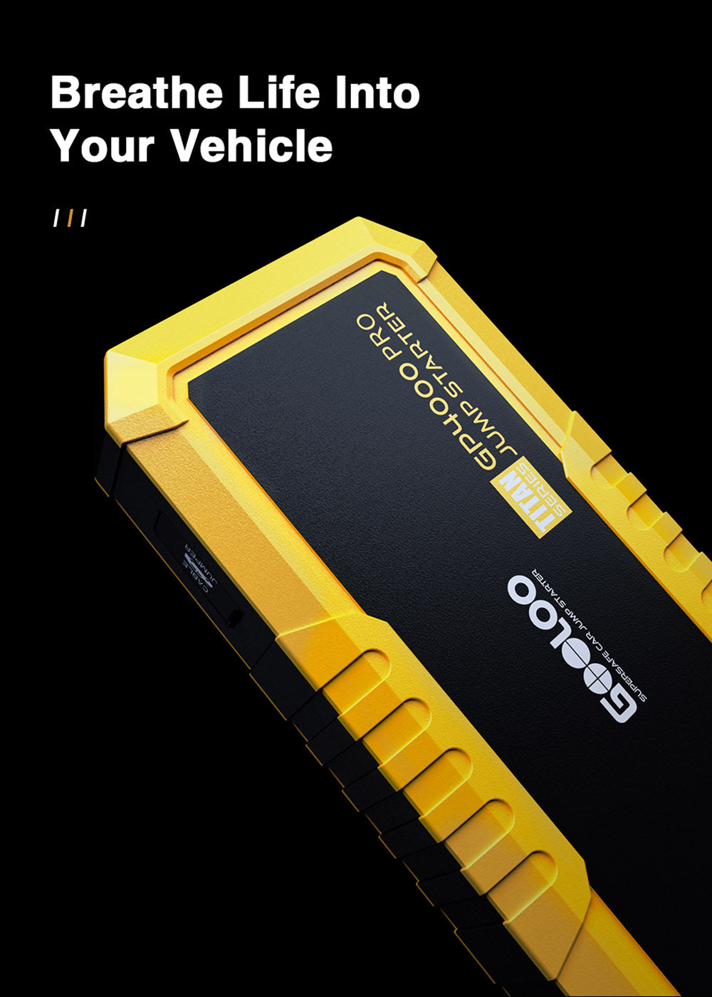 GOOLOO GP4000 PRO Jump Starter, 26800mAh Power Bank, 4000A Peak, 15V 10A DC Output, 1W White LED, 10L Diesel