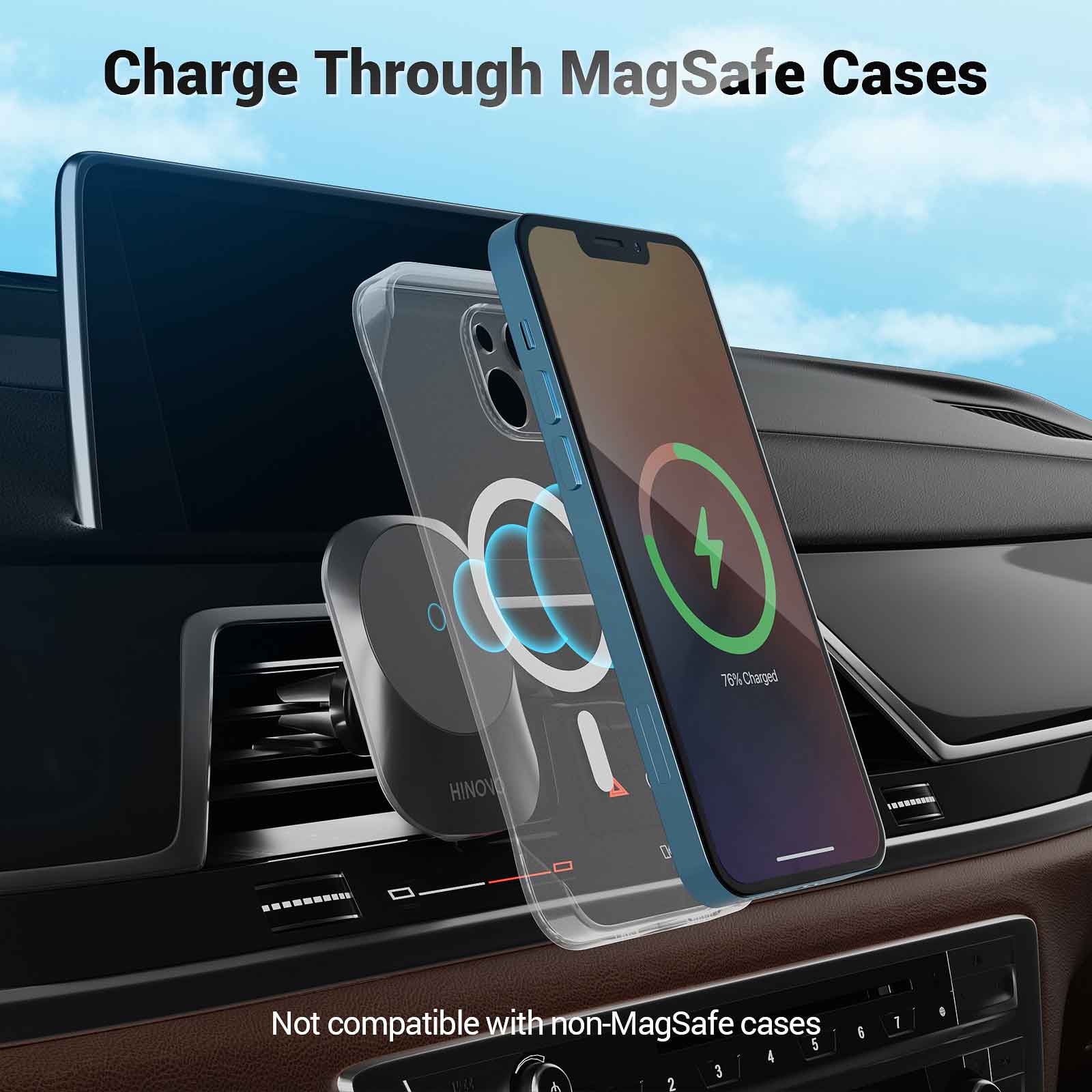 Hinovo MC1-2 15W Magnetic Wireless Car Charger