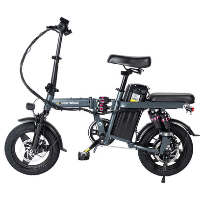 HONEYWHALE S6 Pro-S 14-inch Electric Bike 350W Brushless Motor 25km/h 48V 15Ah Battery 45-55km Range Six Shock Absorber Disc Brakes - Grey