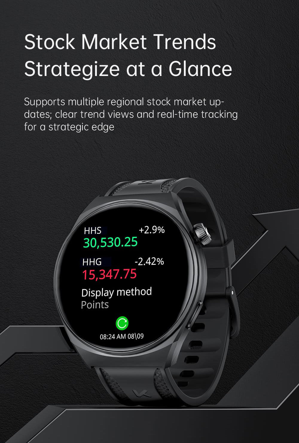 KUMI GW6 Smartwatch, 1.43-inch AMOLED HD Screen, Al Voice Function, Sleep Heart Rate Monitoring, Bluetooth Calling - Black