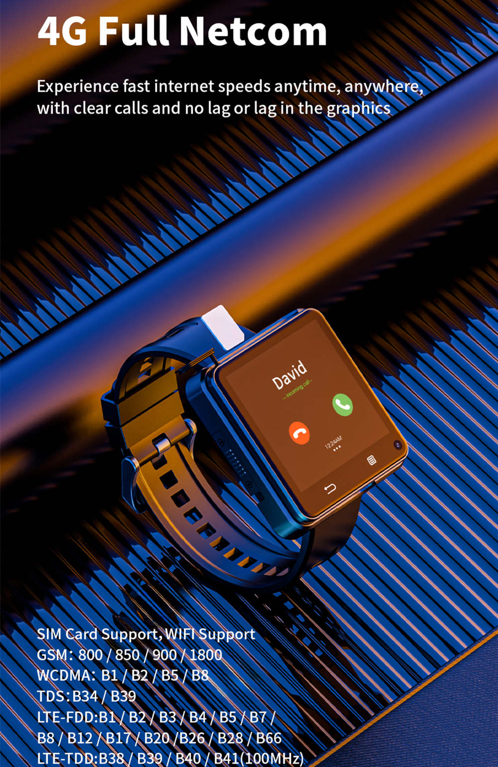 LOKMAT APPLLP 2 MAX Detachable Smartwatch, 2.64-inch Screen, Android 11, Support 4G/5G SIM, Bluetooth Connection, GPS Positioning, 1200mAh Battery