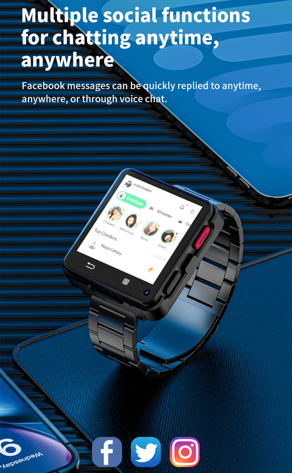 LOKMAT APPLLP 2 MAX Detachable Smartwatch, 2.64-inch Screen, Android 11, Support 4G/5G SIM, Bluetooth Connection, GPS Positioning, 1200mAh Battery