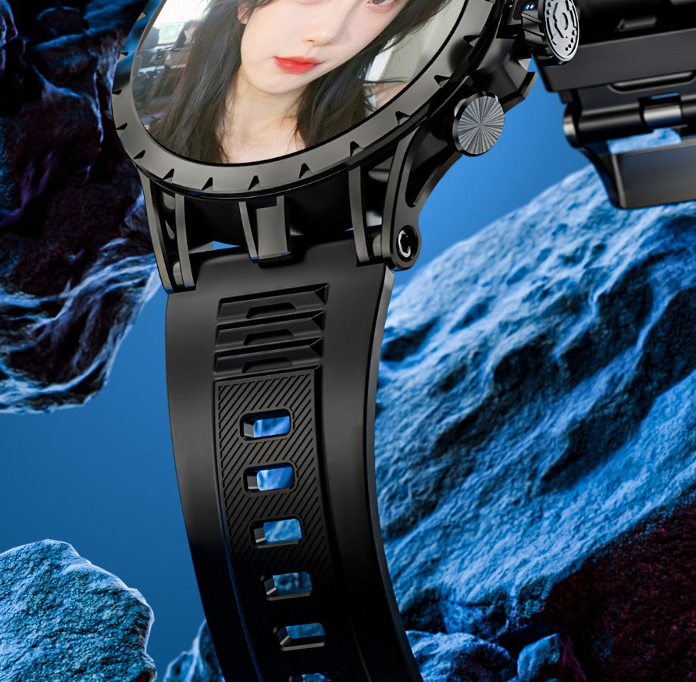 LOKMAT APPLLP 4 Smartwatch, 1.508-inch AMOLED Screen, Support 4G/5G SIM Card, Heart Rate Blood Oxygen Monitoring, NFC Function, GPS Positioning