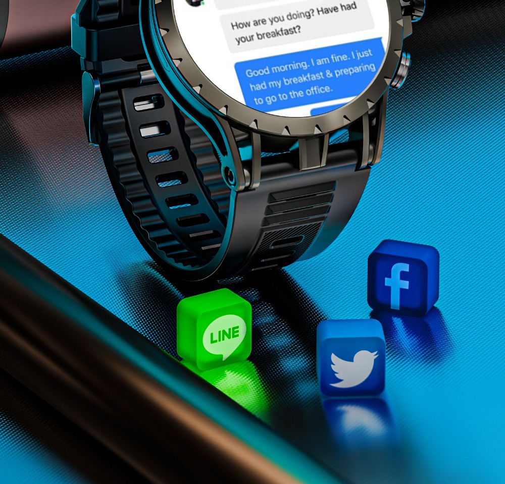 LOKMAT APPLLP 4 Smartwatch, 1.508-inch AMOLED Screen, Support 4G/5G SIM Card, Heart Rate Blood Oxygen Monitoring, NFC Function, GPS Positioning