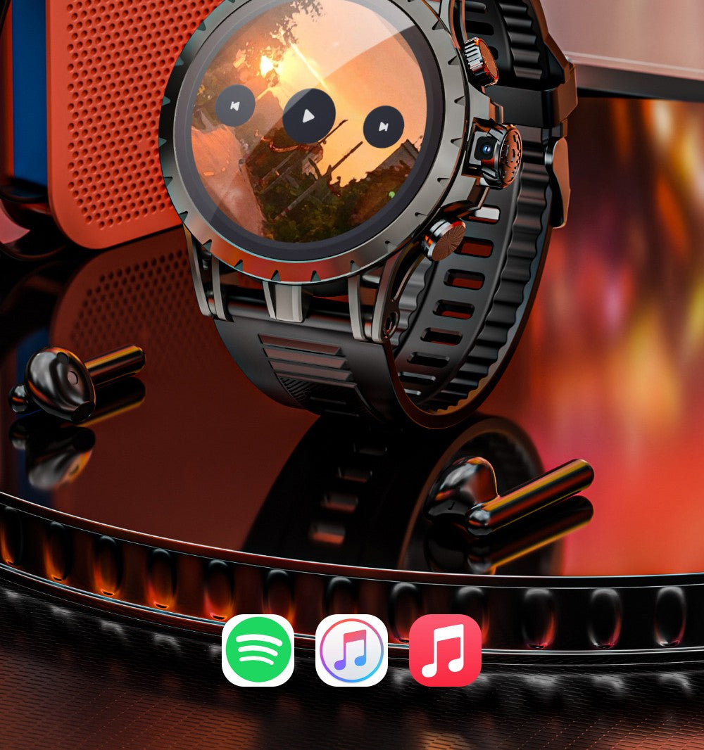 LOKMAT APPLLP 4 Smartwatch, 1.508-inch AMOLED Screen, Support 4G/5G SIM Card, Heart Rate Blood Oxygen Monitoring, NFC Function, GPS Positioning