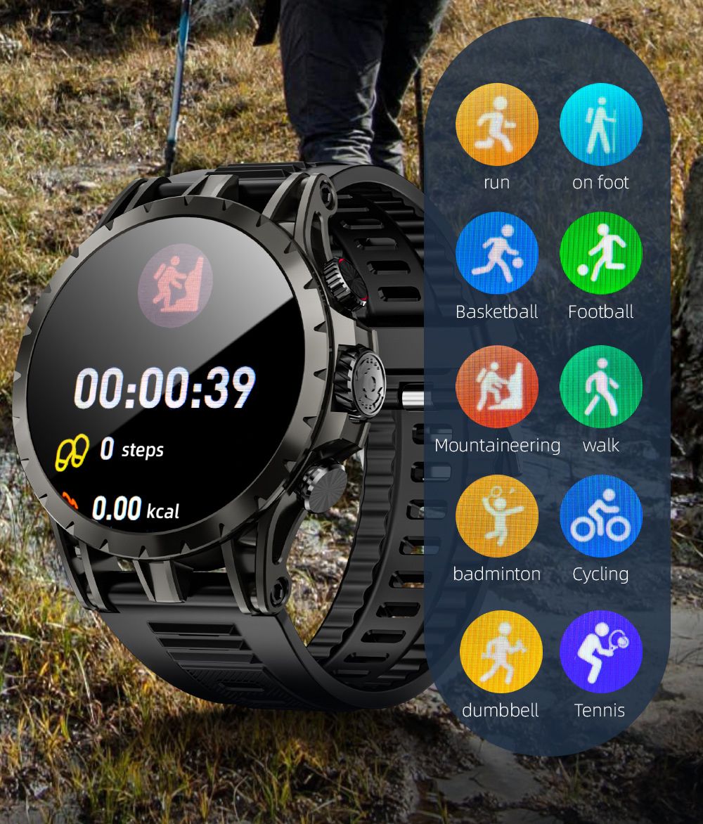 LOKMAT APPLLP 4 Smartwatch, 1.508-inch AMOLED Screen, Support 4G/5G SIM Card, Heart Rate Blood Oxygen Monitoring, NFC Function, GPS Positioning