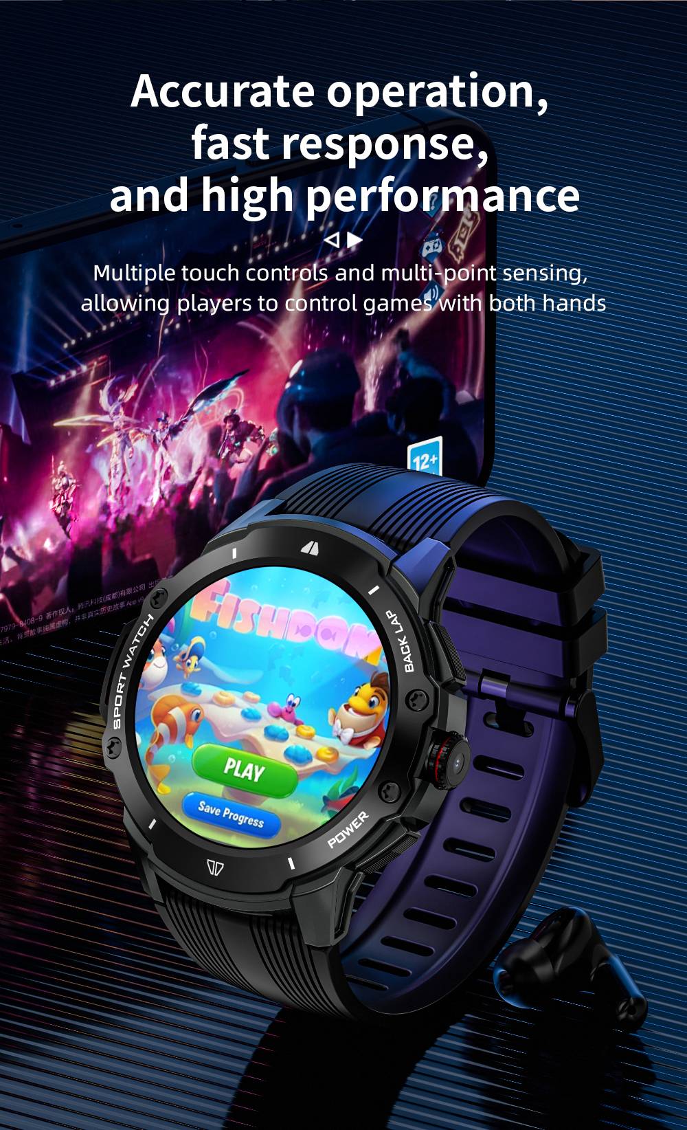 LOKMAT APPLLP 4G Smartwatch, AMOLED HD Screen, NFC Access, Heart Rate Health Monitoring, Bluetooth 4.2, Multiple Sports Modes, GPS/Beidou/Granas/AGPS/LBS Positioning