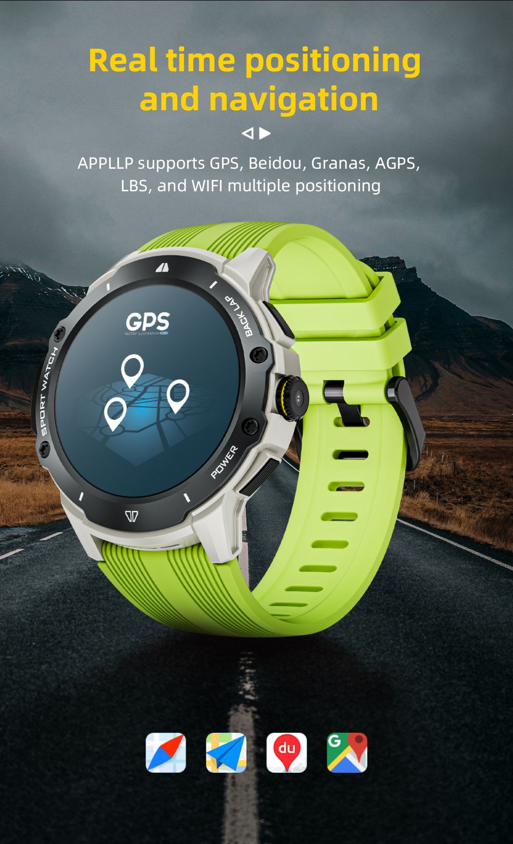 LOKMAT APPLLP 4G Smartwatch, AMOLED HD Screen, NFC Access, Heart Rate Health Monitoring, Bluetooth 4.2, Multiple Sports Modes, GPS/Beidou/Granas/AGPS/LBS Positioning