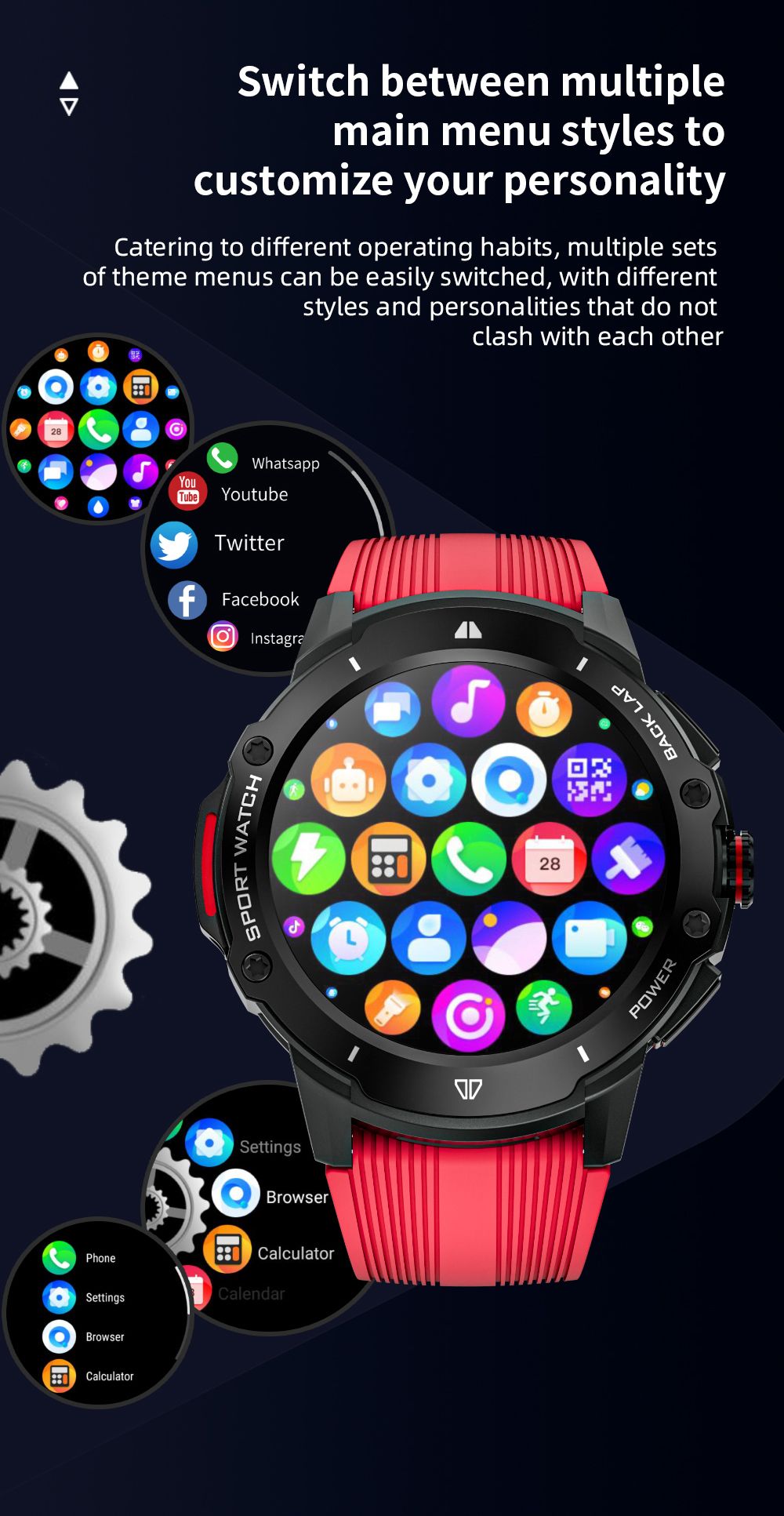 LOKMAT APPLLP 4G Smartwatch, AMOLED HD Screen, NFC Access, Heart Rate Health Monitoring, Bluetooth 4.2, Multiple Sports Modes, GPS/Beidou/Granas/AGPS/LBS Positioning