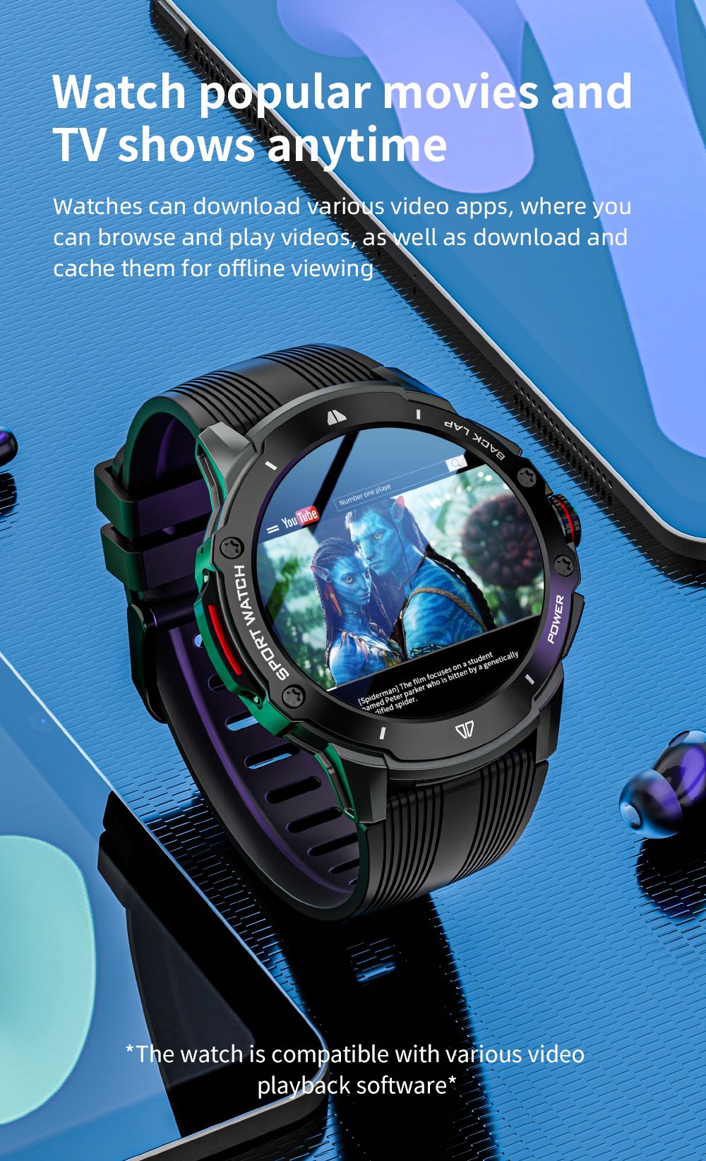 LOKMAT APPLLP 4G Smartwatch, AMOLED HD Screen, NFC Access, Heart Rate Health Monitoring, Bluetooth 4.2, Multiple Sports Modes, GPS/Beidou/Granas/AGPS/LBS Positioning