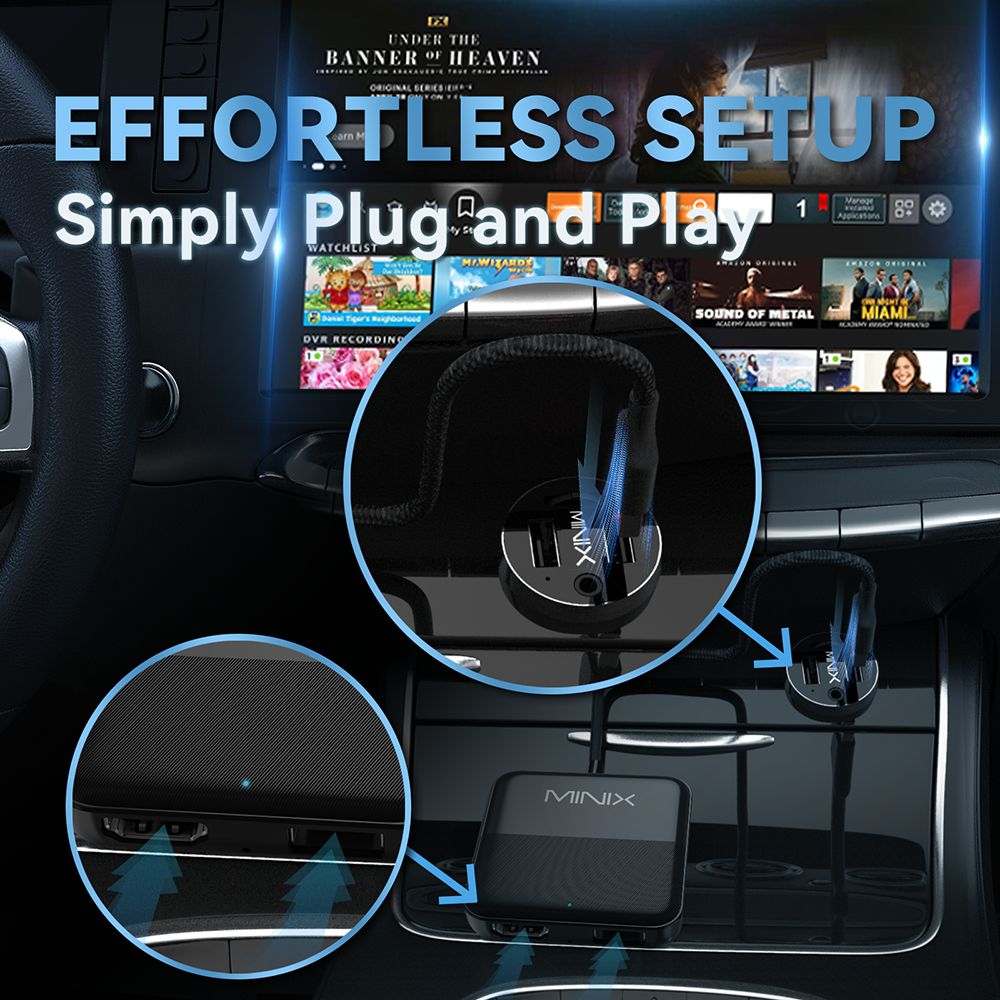 MINIX CA361 Wireless CarPlay Adapter, with HDMI/USB, Plug & Play