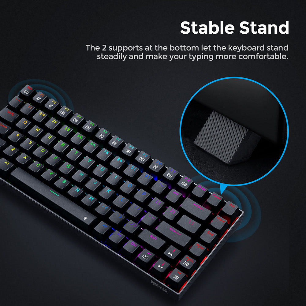 Redragon K629-RGB Phantom RGB Backlight Mechanical Gaming keyboard 84 keys Red Switch - Black