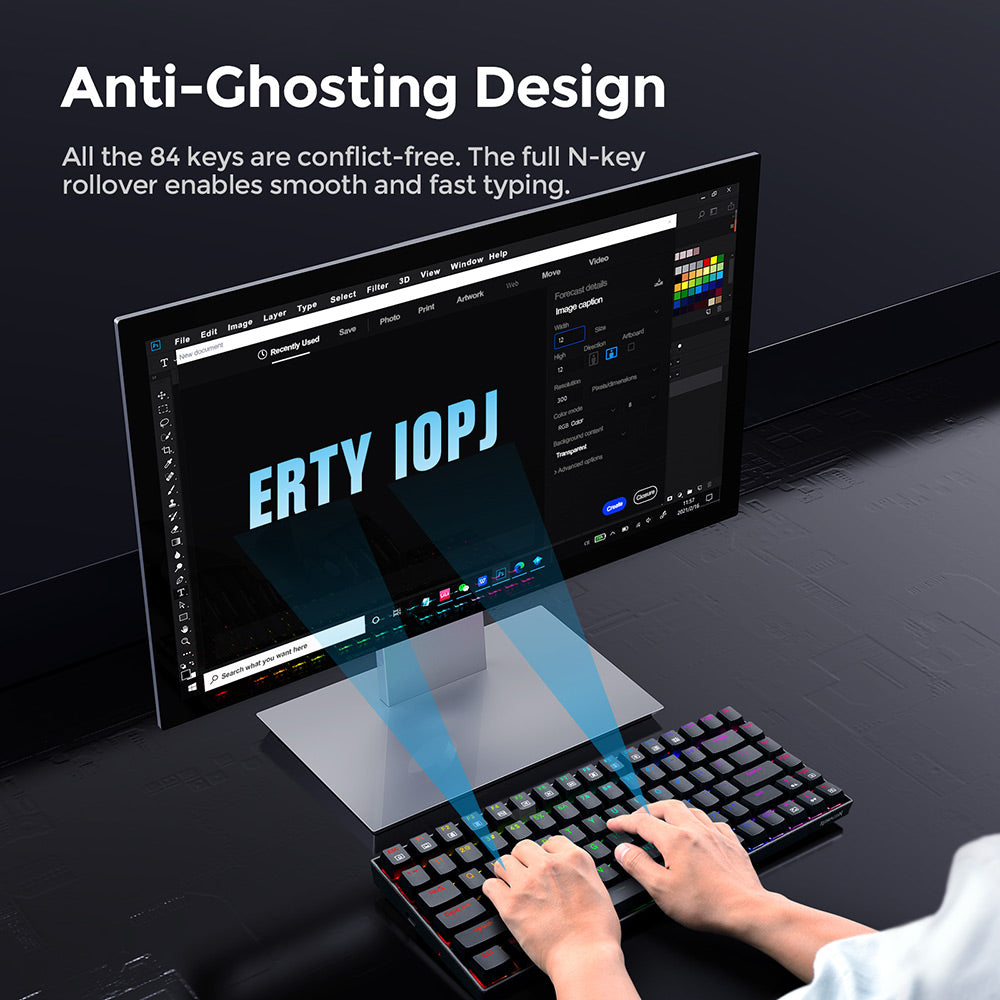 Redragon K629-RGB Phantom RGB Backlight Mechanical Gaming keyboard 84 keys Red Switch - Black