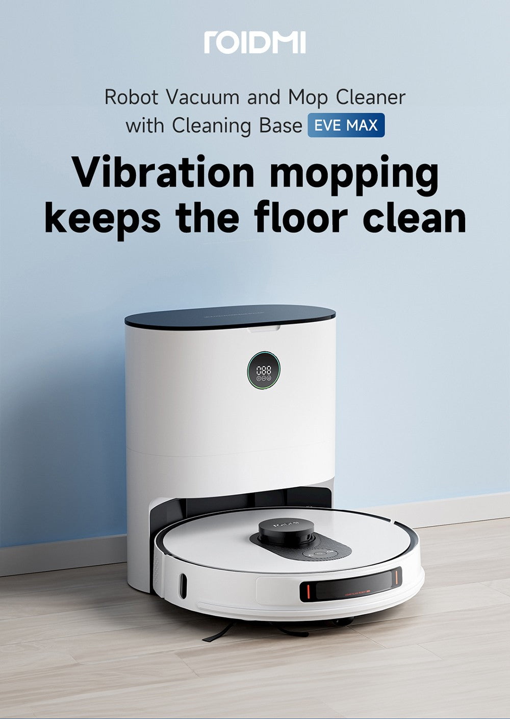 ROIDMI EVE MAX Robot Vacuum Cleaner with Self Empty Station, 5000Pa Max Suction, Mopping Function, 3L Dust Bag, 250 Mins Max Runtime, LiDAR Navigation, Multi Floor Mapping, App and Voice Control