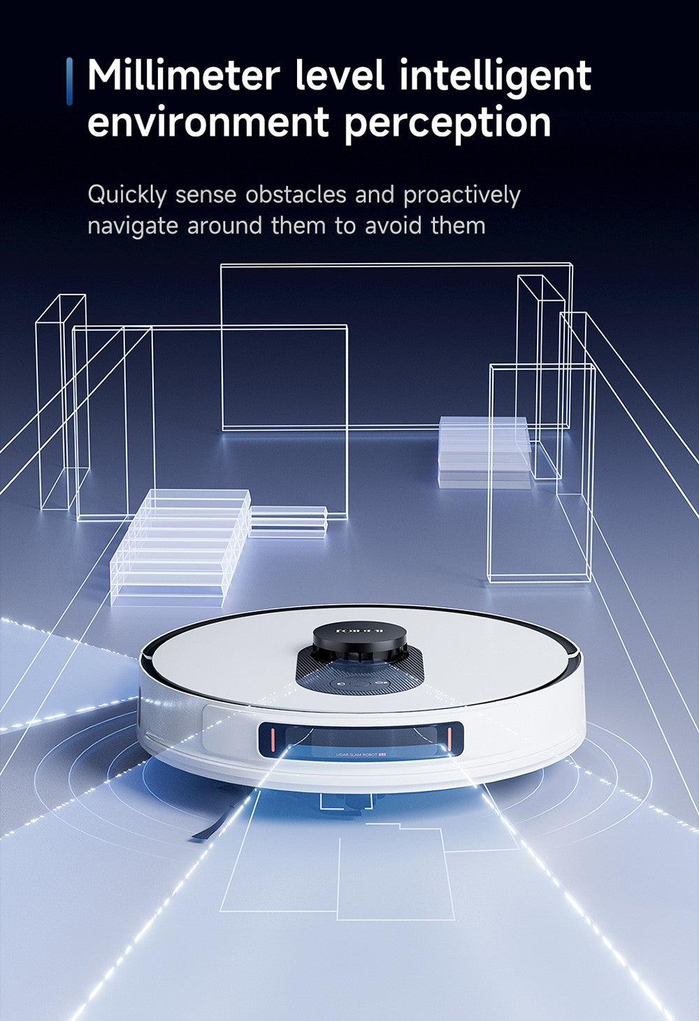 ROIDMI EVE MAX Robot Vacuum Cleaner with Self Empty Station, 5000Pa Max Suction, Mopping Function, 3L Dust Bag, 250 Mins Max Runtime, LiDAR Navigation, Multi Floor Mapping, App and Voice Control