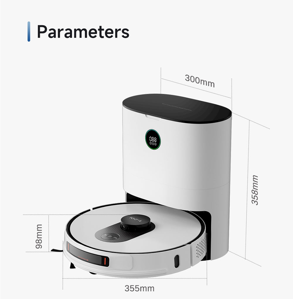 ROIDMI EVE MAX Robot Vacuum Cleaner with Self Empty Station, 5000Pa Max Suction, Mopping Function, 3L Dust Bag, 250 Mins Max Runtime, LiDAR Navigation, Multi Floor Mapping, App and Voice Control