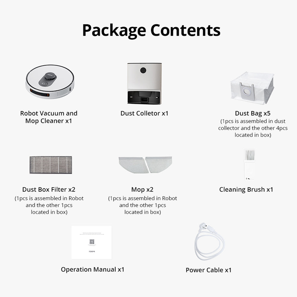 ROIDMI EVE MAX Robot Vacuum Cleaner with Self Empty Station, 5000Pa Max Suction, Mopping Function, 3L Dust Bag, 250 Mins Max Runtime, LiDAR Navigation, Multi Floor Mapping, App and Voice Control