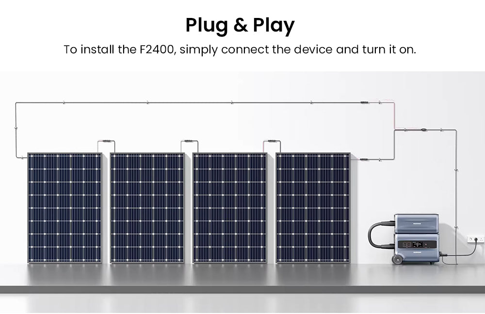 RUNHOOD F2400 Portable Power Station, 2400W 2400Wh LiFePO4 Battery, 4800W Peak Power, Outdoor Generator, Balcony Power Storage System