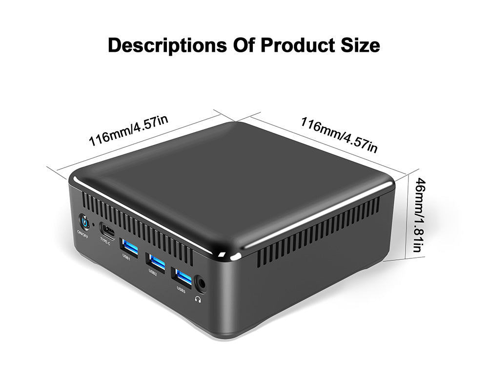 RUPA HSI-95 Mini PC, Intel N95 4 Cores Max 3.4GHz, 8GB RAM 256GB SSD, 3*HDMI 4K 60Hz Triple Screen Display, WiFi 6 Bluetooth 5.2, 3*USB 3.0, 1*Type-C, 1*RJ45, 1* 3.5mm Audio