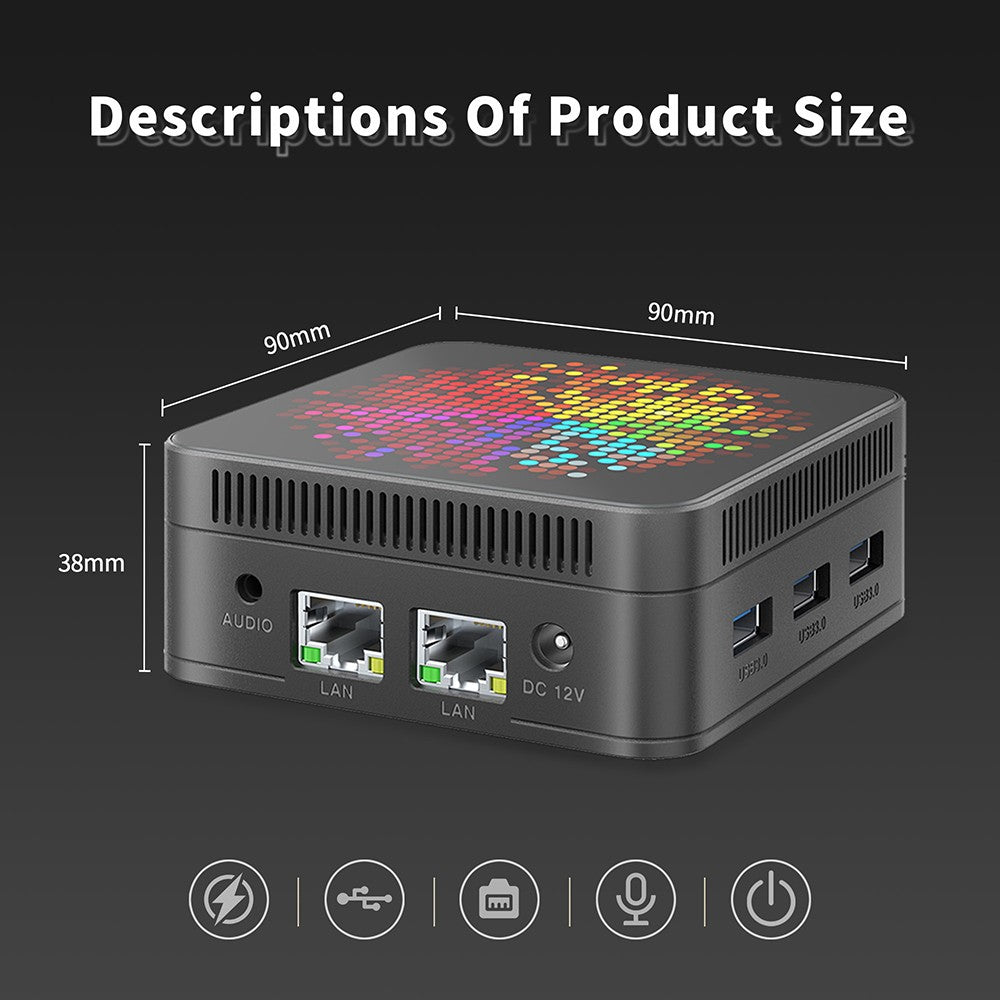 RUPA HSI-N95 Mini PC, Intel N95 4 Cores Max 3.4GHz, 16GB RAM 512GB SSD, 3*HDMI 4K 60Hz Triple Screen Display, WiFi 5 Bluetooth 5.0, 3*USB 3.0 2*RJ45 1* 3.5mm Audio