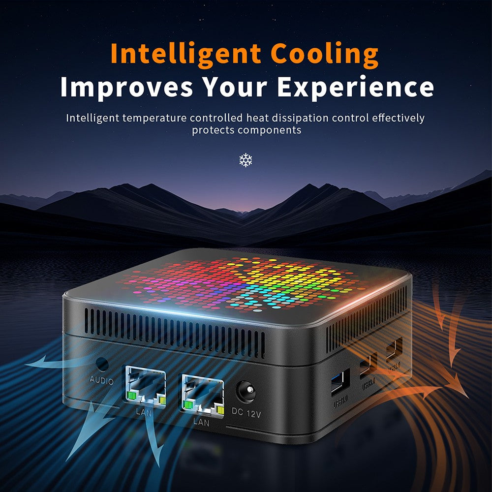 RUPA HSI-N95 Mini PC, Intel N95 4 Cores Max 3.4GHz, 16GB RAM 512GB SSD, 3*HDMI 4K 60Hz Triple Screen Display, WiFi 5 Bluetooth 5.0, 3*USB 3.0 2*RJ45 1* 3.5mm Audio