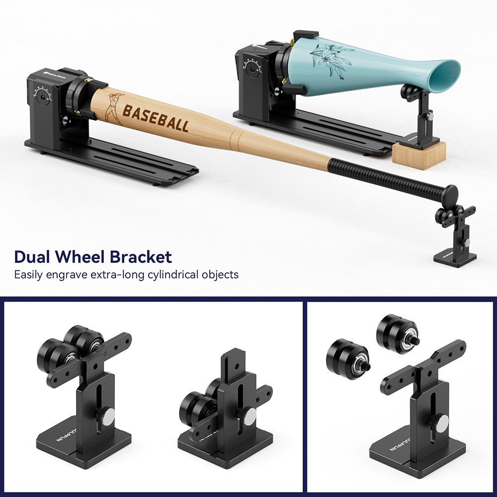 SCULPFUN RA Pro Laser Rotary Module, for Laser Engraving Cylindrical/Irregularly Round Objects, No Roller