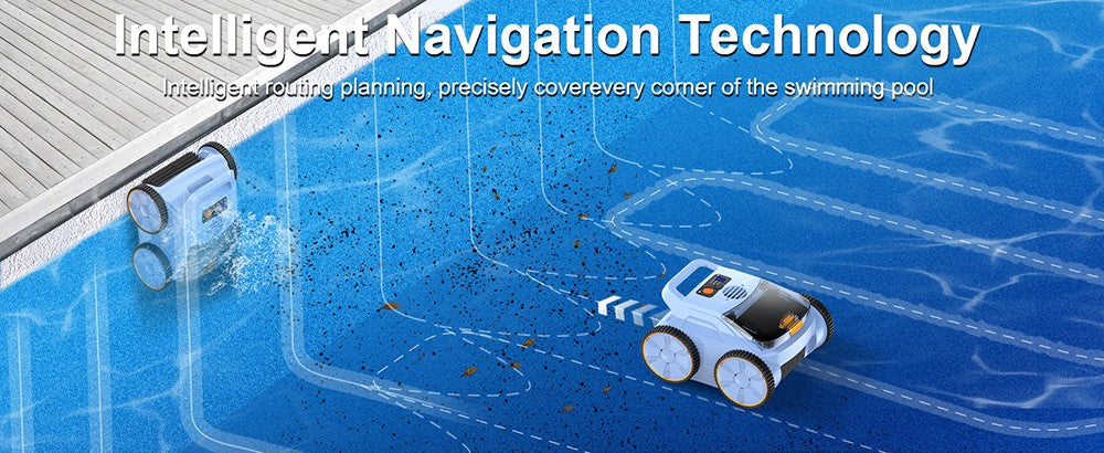 SEAUTO SAT 20 Cordless Robotic Pool Vacuum Cleaner, Full Coverage Cleaning, 18,000 Super Strong Suction, 4800GPH Water Rate, 3 Cleaning Modes, Self-Parking, Intelligent Navigation for Inground Pools, Blue