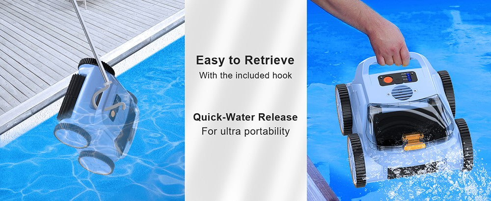 SEAUTO SAT 20 Cordless Robotic Pool Vacuum Cleaner, Full Coverage Cleaning, 18,000 Super Strong Suction, 4800GPH Water Rate, 3 Cleaning Modes, Self-Parking, Intelligent Navigation for Inground Pools, Blue