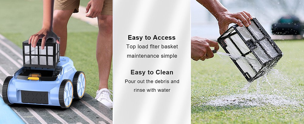 SEAUTO SAT 20 Cordless Robotic Pool Vacuum Cleaner, Full Coverage Cleaning, 18,000 Super Strong Suction, 4800GPH Water Rate, 3 Cleaning Modes, Self-Parking, Intelligent Navigation for Inground Pools, Blue