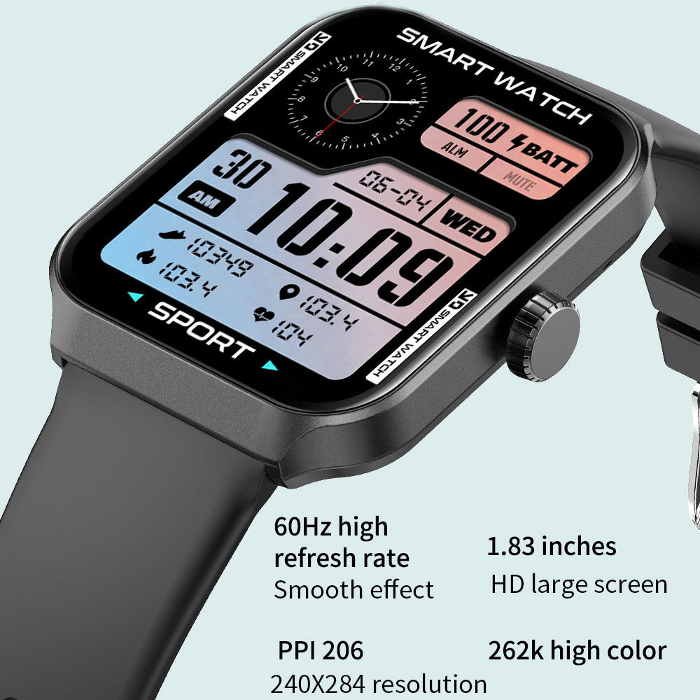 NX25 Smartwatch, 1.83 inches HD Screen, Bluetooth Calling, Sleep Heart Rate Blood Oxygen Monitoring, Multiple Sport Modes