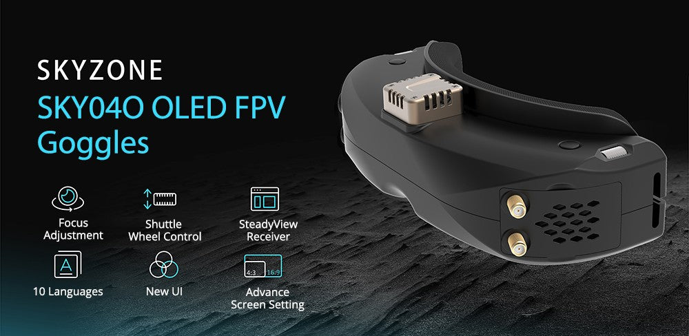 Skyzone SKY04O OLED FPV Goggle 1024x768 Resolution Steadyview Receiver 5.8GHz
