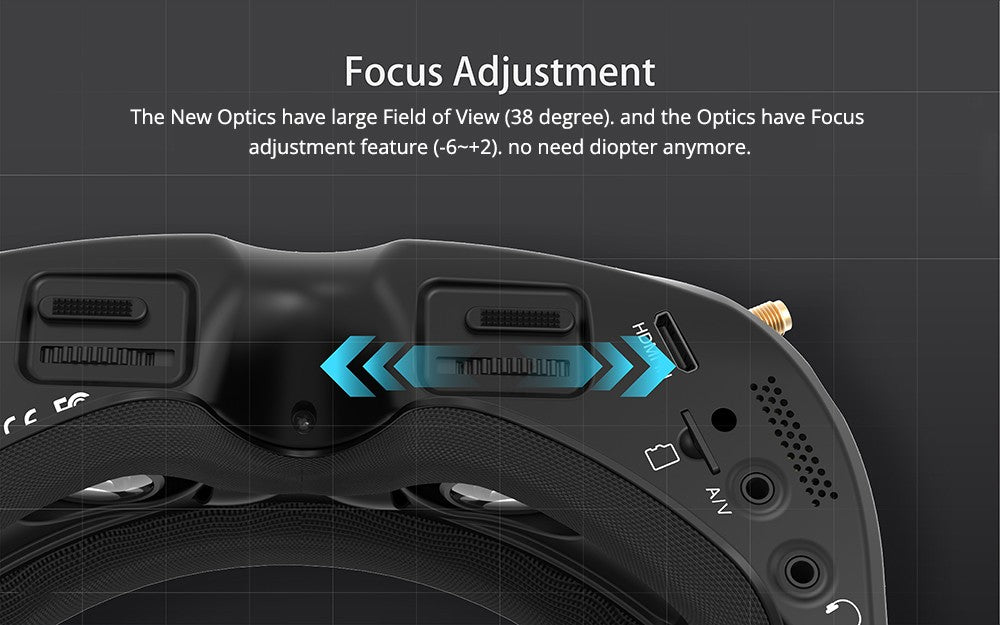 Skyzone SKY04O OLED FPV Goggle 1024x768 Resolution Steadyview Receiver 5.8GHz