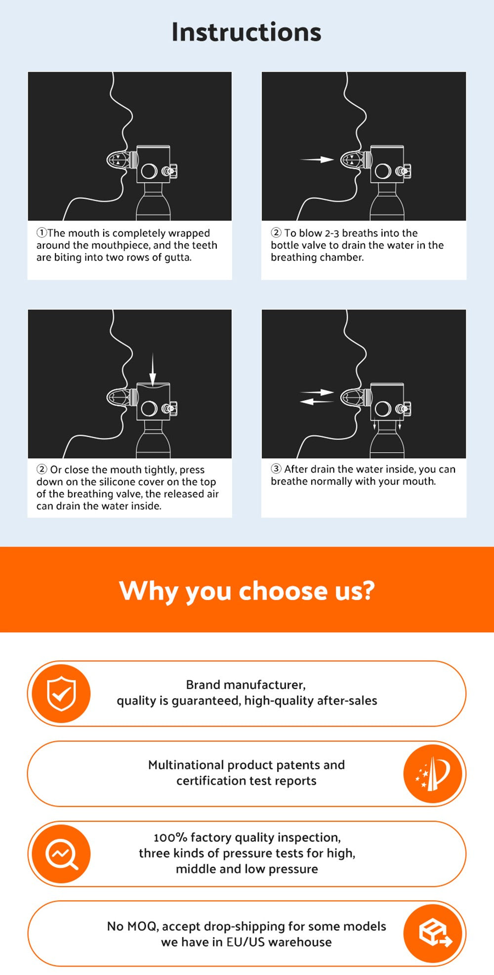 SMACO S300 Plus 0.5L Mini Scuba Tank - Black