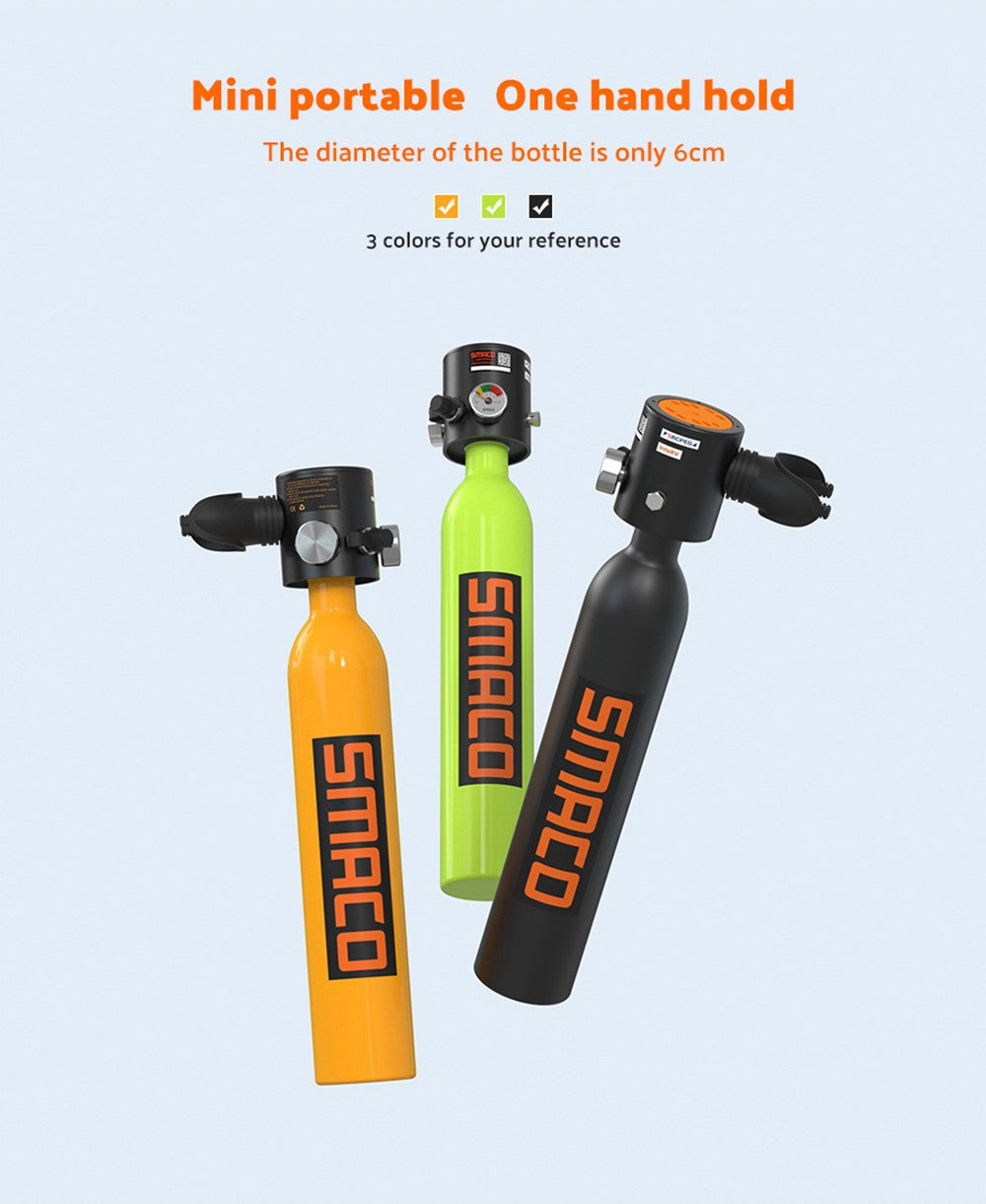 SMACO S300 Plus 0.5L Mini Scuba Tank - Black