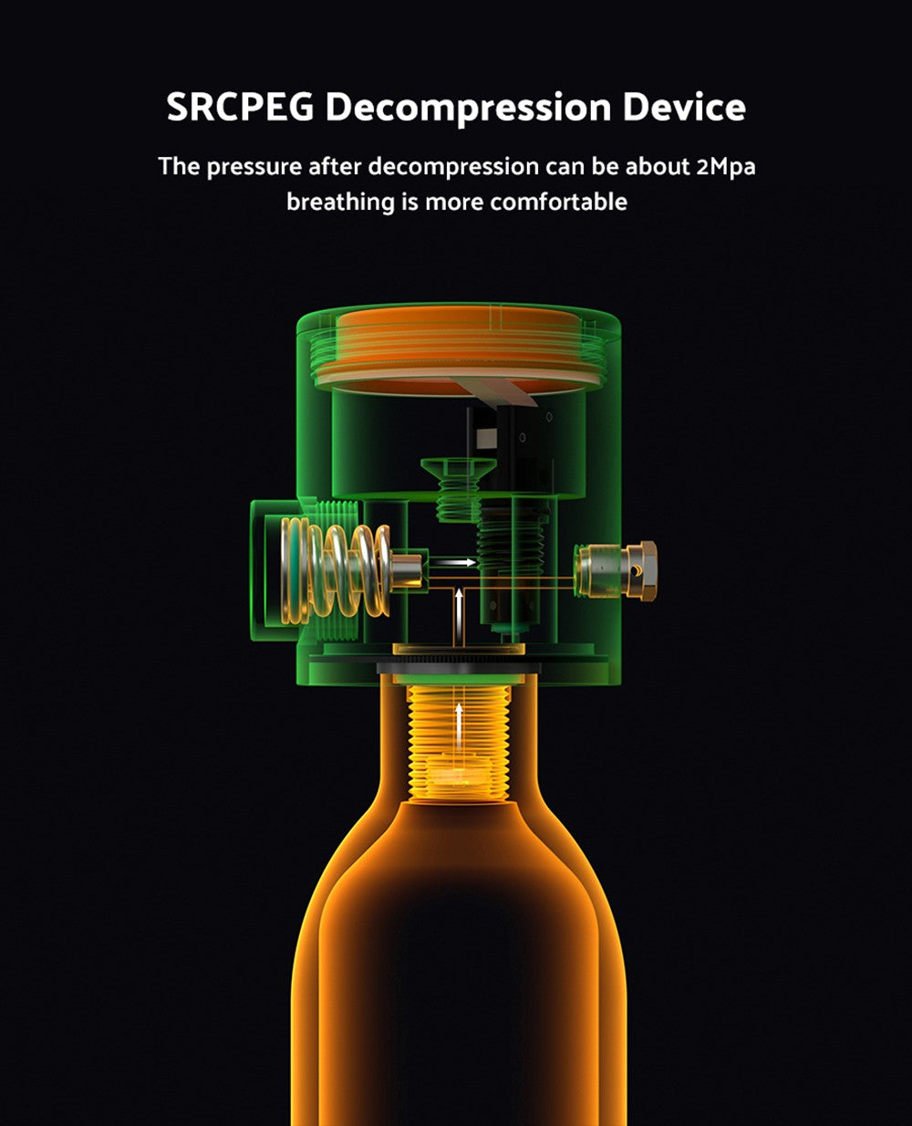 SMACO S300 Plus 0.5L Mini Scuba Tank - Black