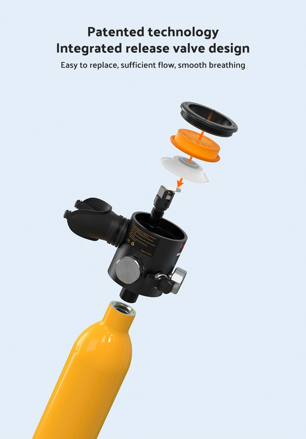 SMACO S300 Plus 0.5L Mini Scuba Tank - Black