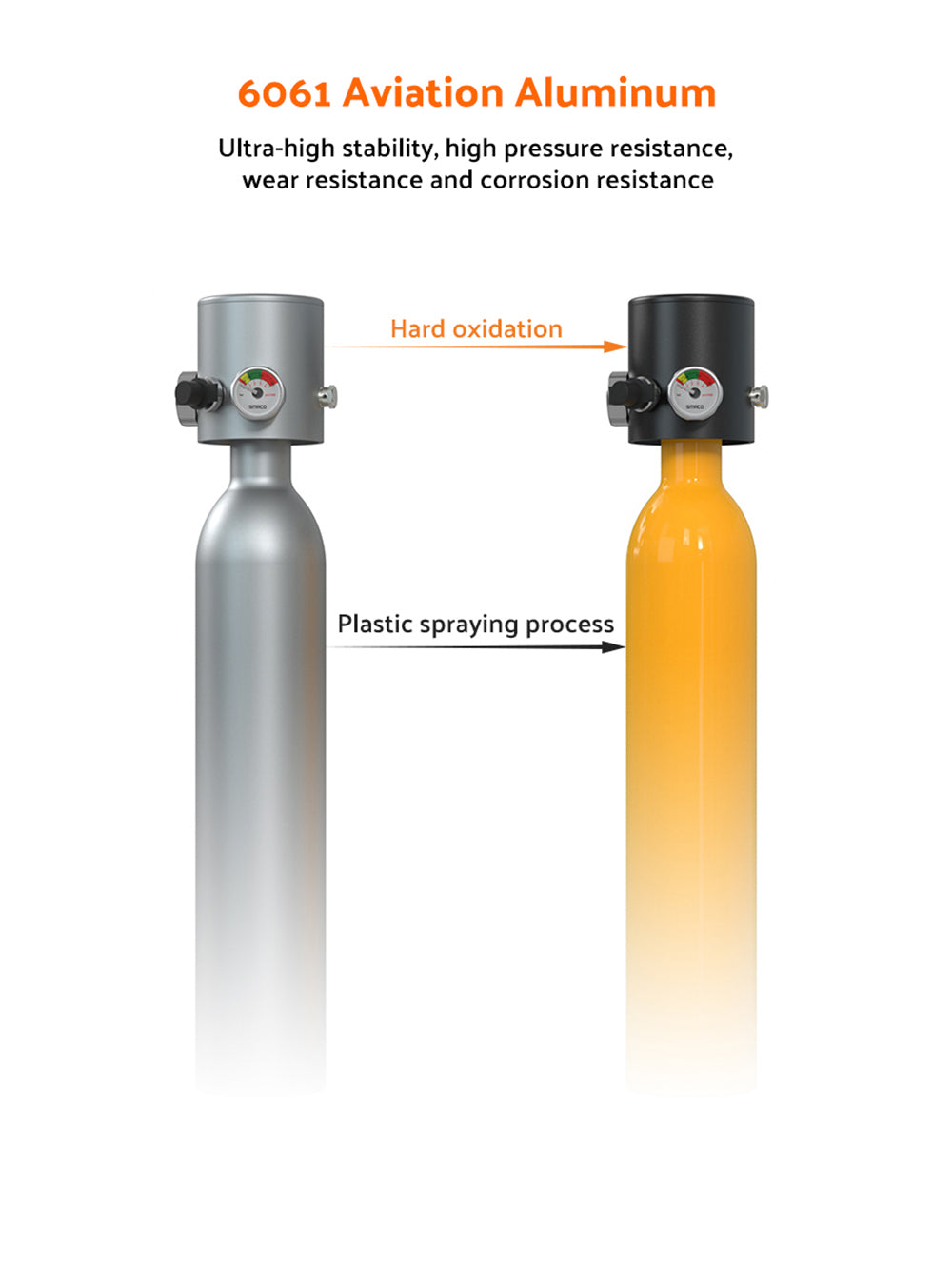 SMACO S300 Plus 0.5L Mini Scuba Tank - Black