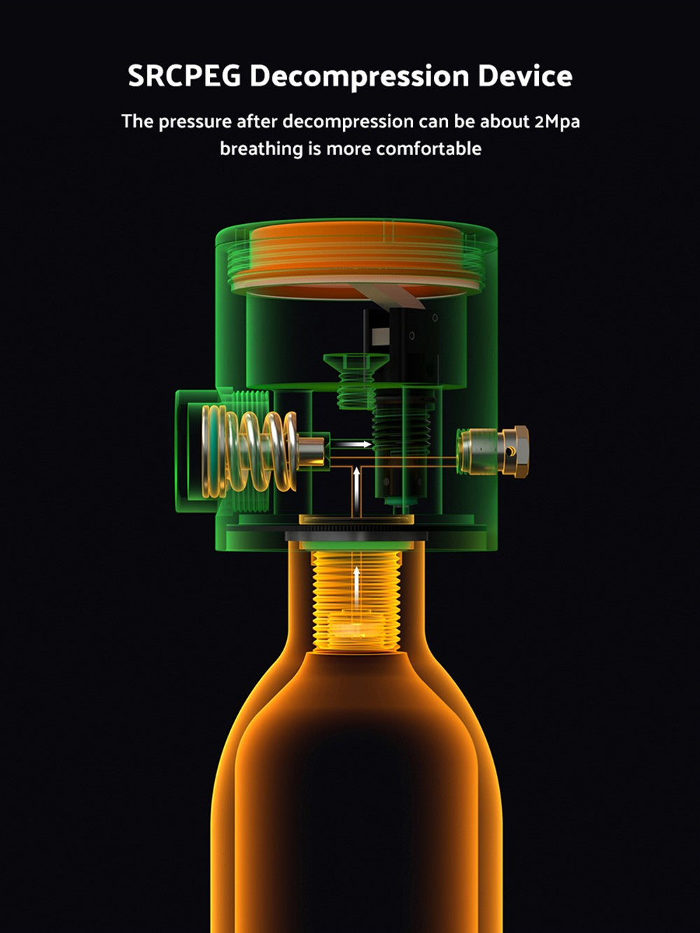 SMACO S500 0.7L Mini Scuba Diving Tank - Black