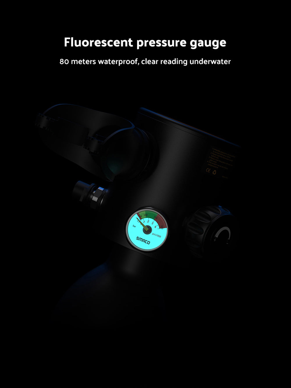 SMACO S500 0.7L Mini Scuba Diving Tank - Black