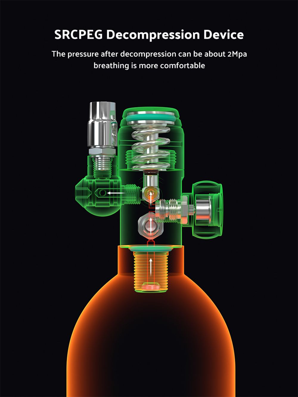 SMACO S700 Plus 2L Scuba Tank - Black